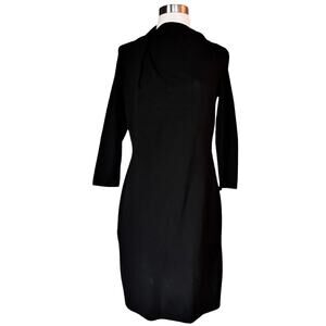 GIORGIO ARMANI Black Jersey Dress High Neck 3/4 Sleeves IT 44 Italy Medium 8 EUC